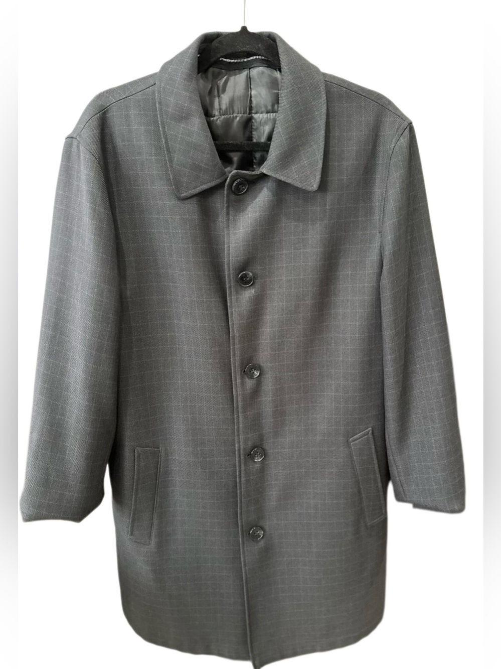 London Fog Manhattan Gray Car Coat Zip-Out Liner M